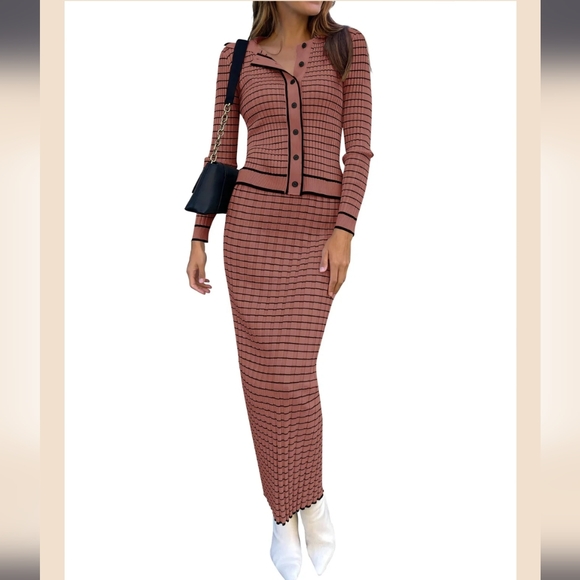 Zesica Dresses & Skirts - Zesica Sweater And Skirt Set In Rust Red